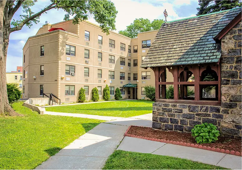 Building with green areas